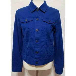 Talbots Womens Denim Blue Button Up Jacket  Small